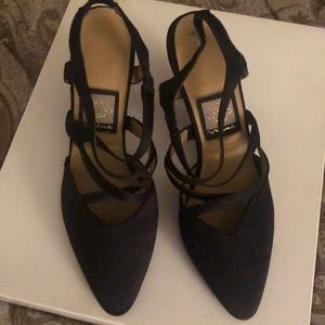 Ladies black strappy heels